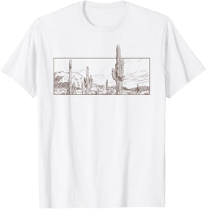 Desert Cactus scene shirt T-Shirt - T-Shirt | White