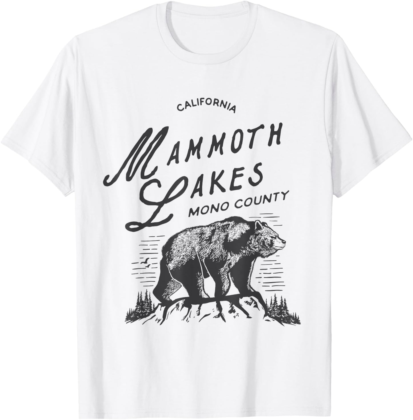 Vintage Mammoth Lakes Retro Bear Vacation California T-Shirt - T-Shirt | White