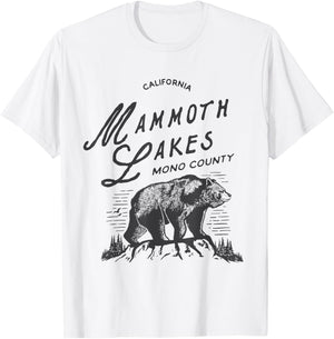 Vintage Mammoth Lakes Retro Bear Vacation California T-Shirt - T-Shirt | White