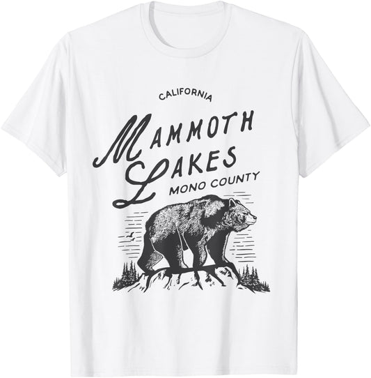 Vintage Mammoth Lakes Retro Bear Vacation California T-Shirt - T-Shirt | White