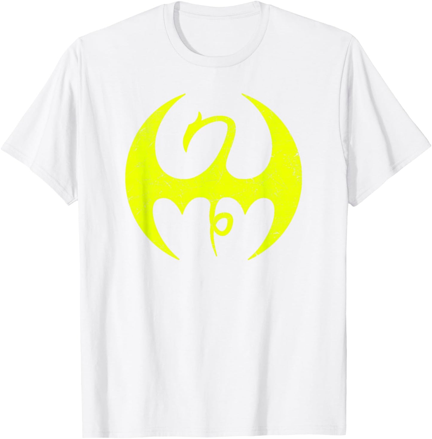 Marvel Iron Fist Distressed Dragon Logo Graphic C1 T-Shirt - T-Shirt | White