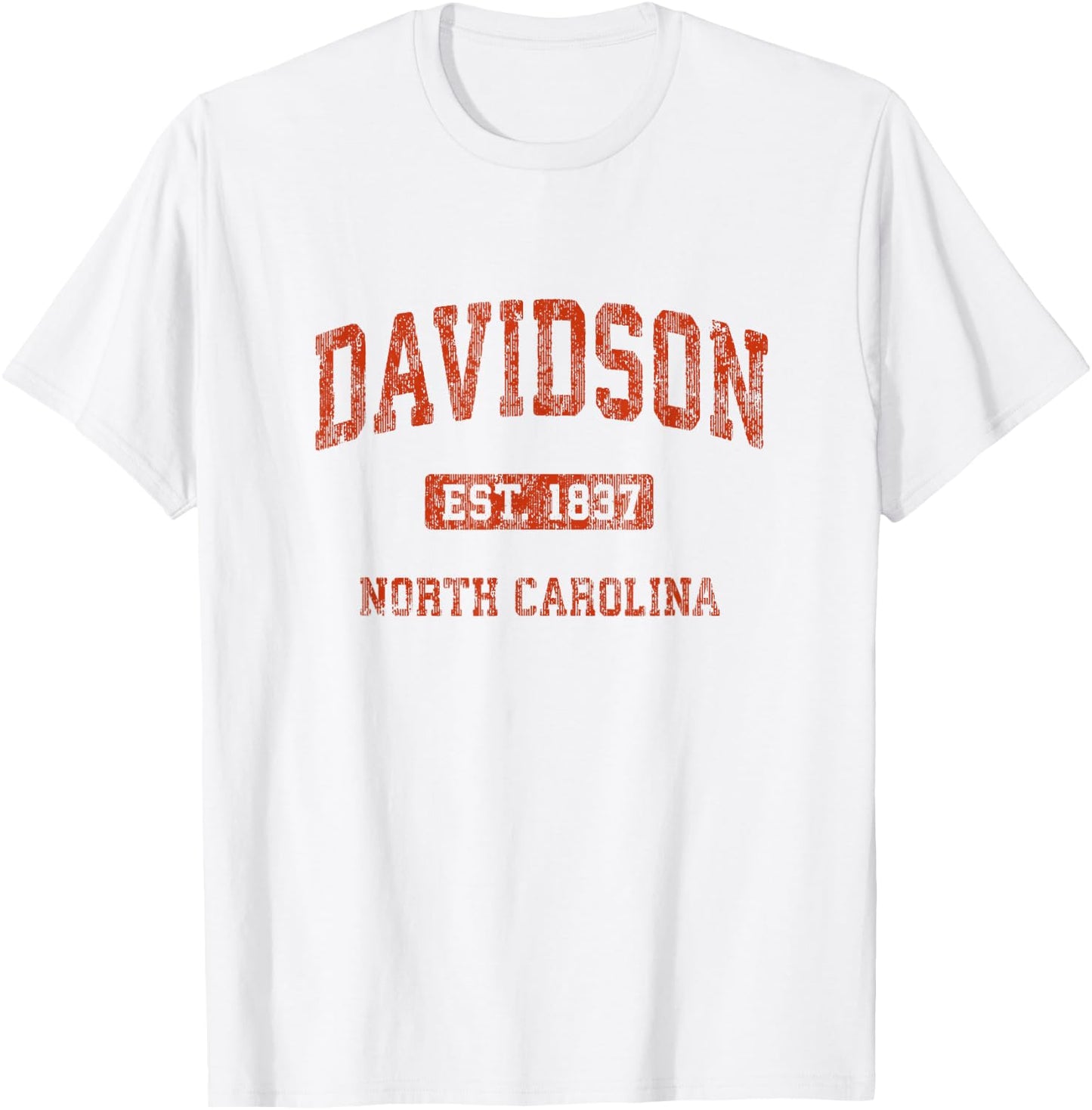 Davidson North Carolina NC Vintage Athletic Sports Design T-Shirt - T-Shirt | White