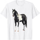 Beautiful Black Pinto Paint Horse Quarter Horse T-Shirt - T-Shirt | White