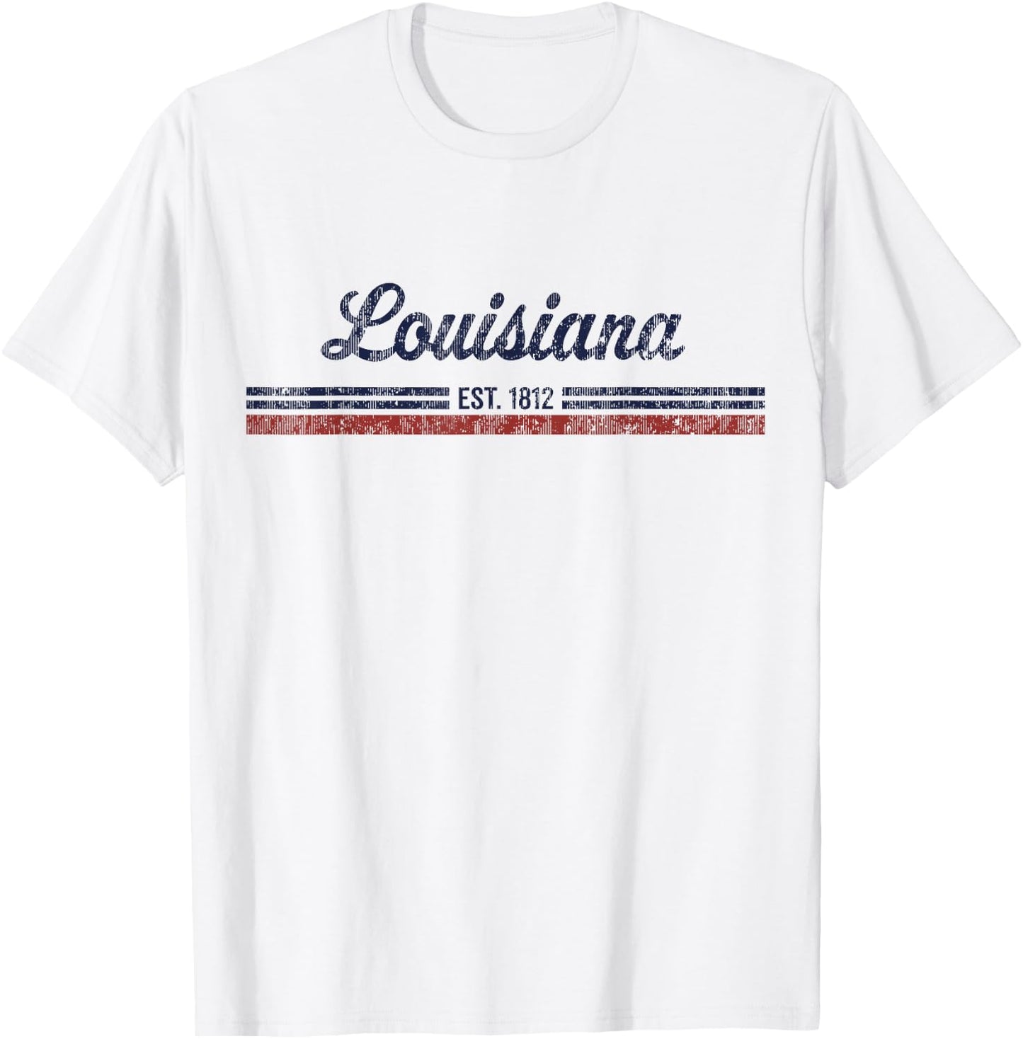 Louisiana Vintage American Flag Retro Design T-Shirt - T-Shirt | White