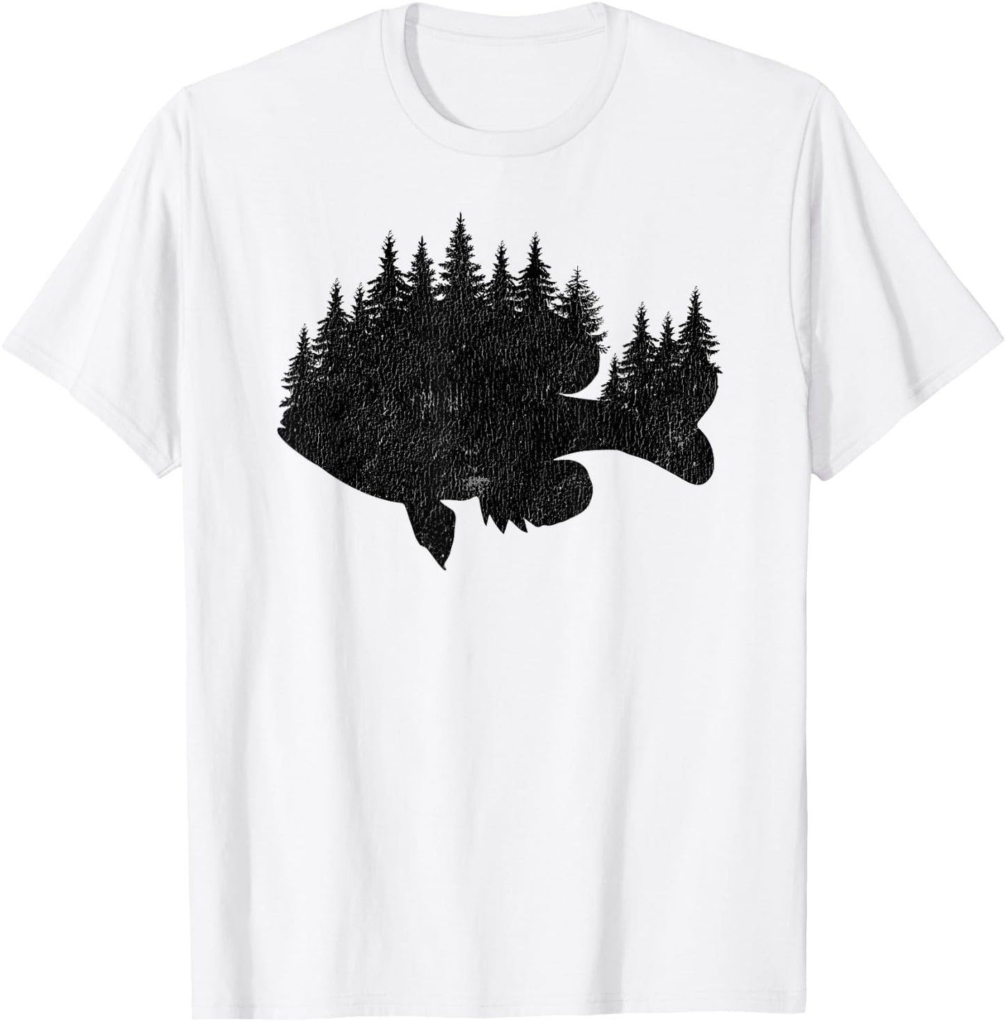 Bluegill Fishing Forest Treeline - Panfish Fisherman T-Shirt - T-Shirt | White
