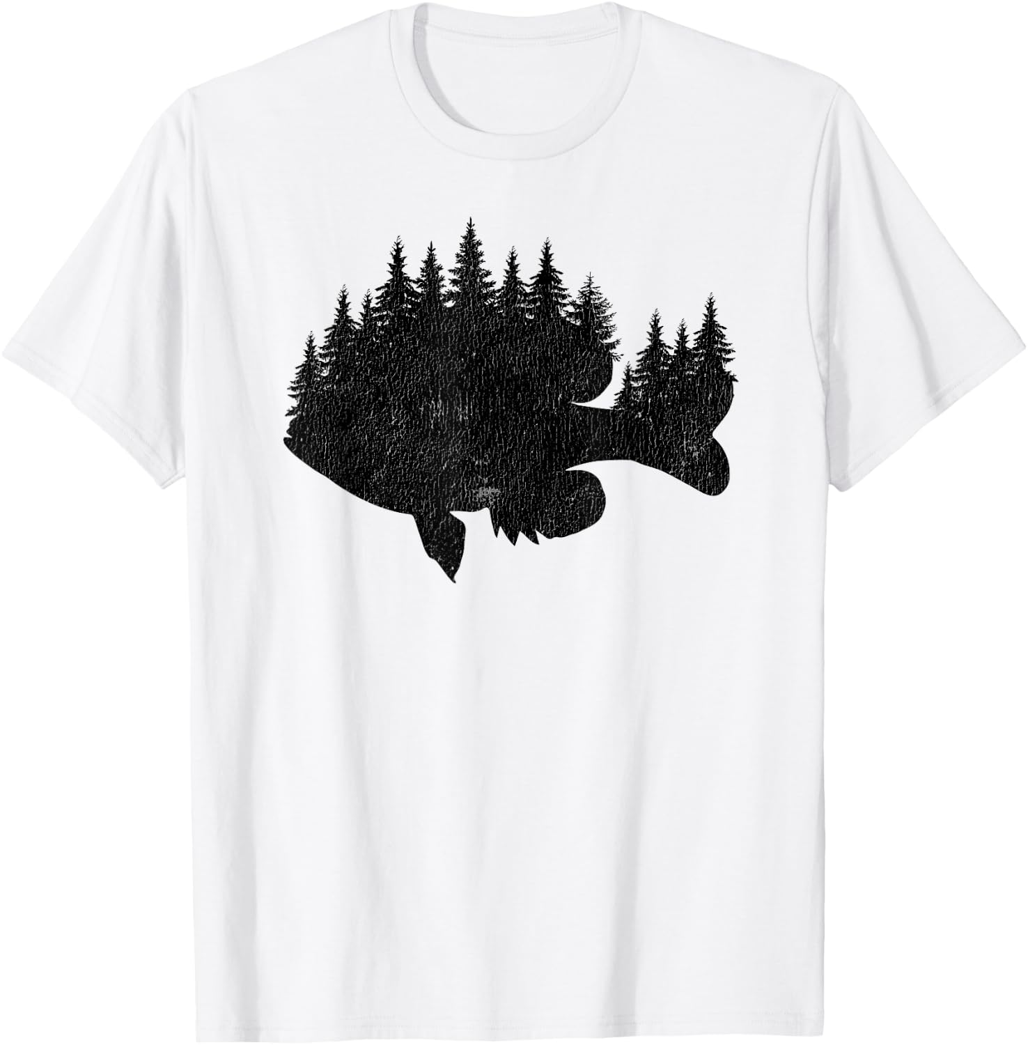 Bluegill Fishing Forest Treeline - Panfish Fisherman T-Shirt - T-Shirt | White