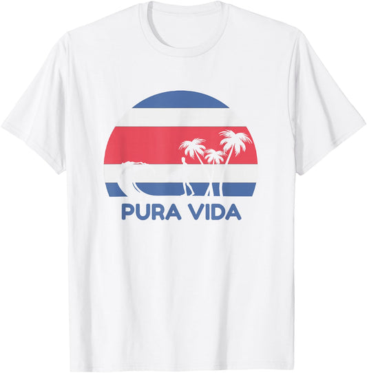 Pura Vida Costa Rica Surf Beach T-Shirt - T-Shirt | White