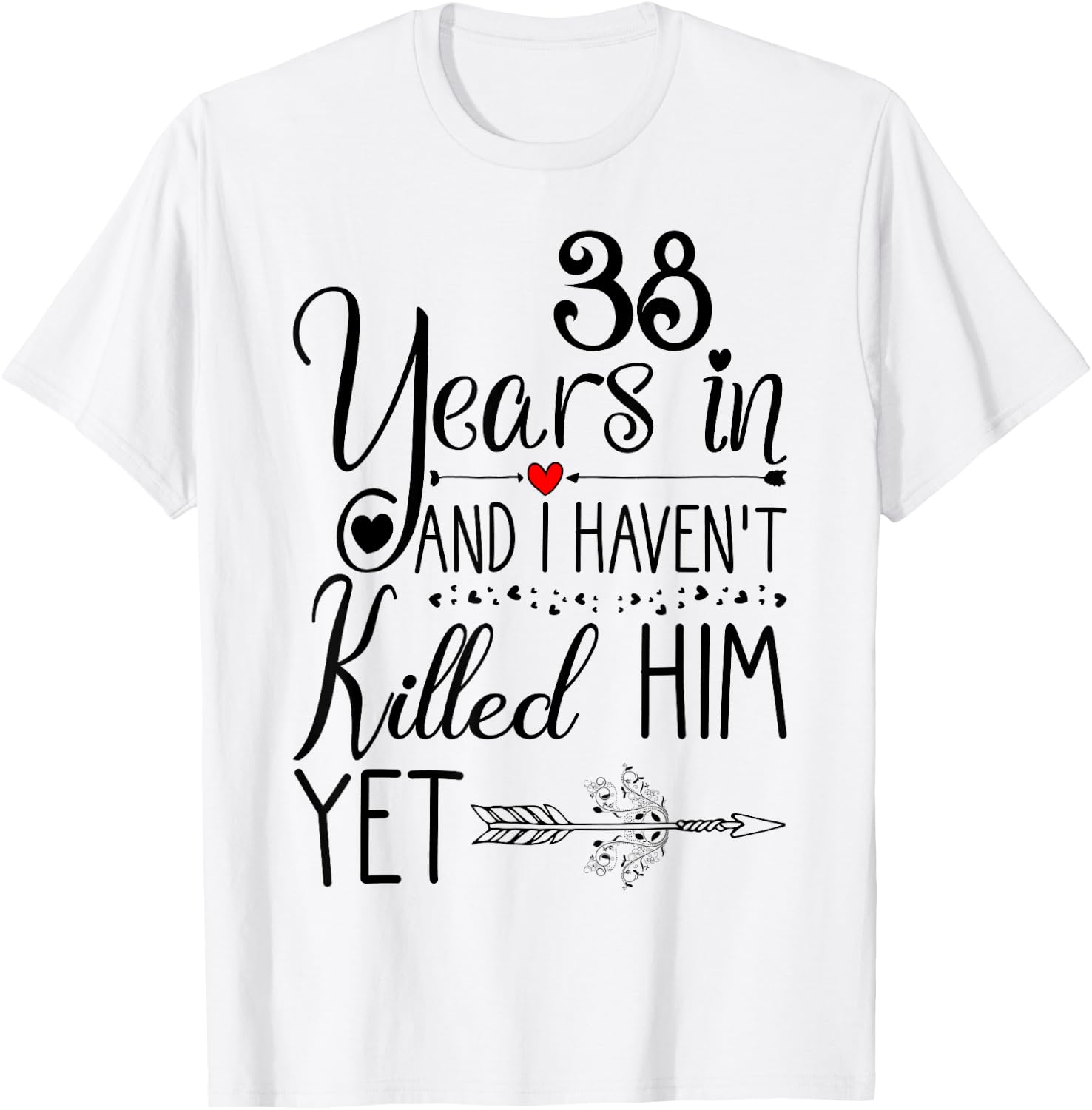 38th Wedding Anniversary Gift 38 Years of Marriage T-Shirt - T-Shirt | White