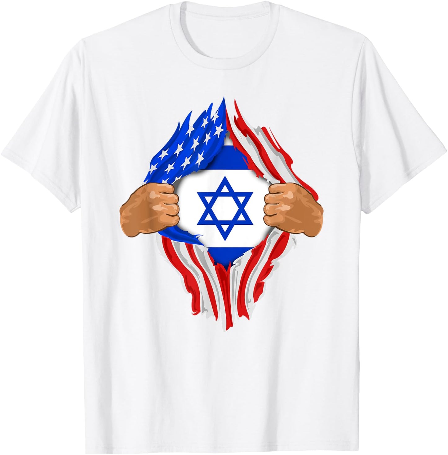 Israeli Blood Inside Me | Israel Flag Gift T-Shirt - T-Shirt | White