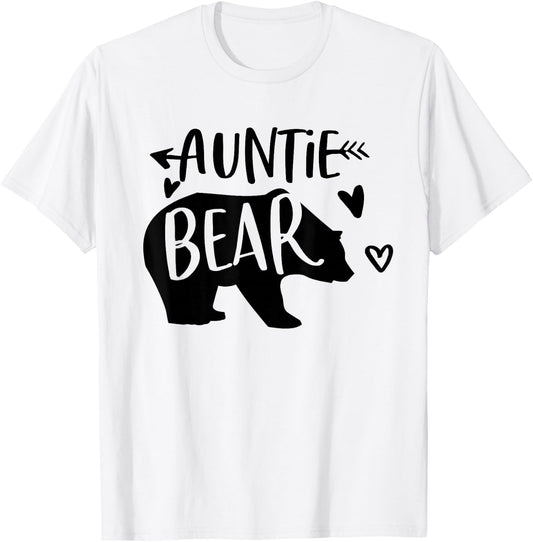 Auntie Bear Cute Family Aunt Shirt Bear Gift T-Shirt - T-Shirt | White