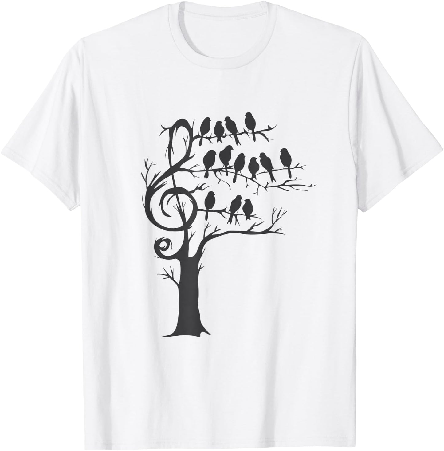 Singing Birds in a Tree, Music T-Shirt - T-Shirt | White