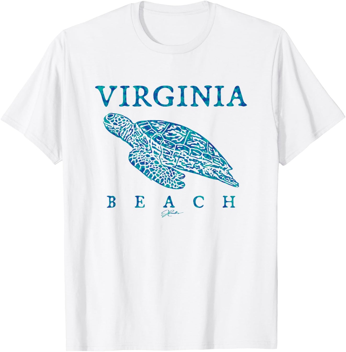 JCombs: Virginia Beach, VA, Gliding Sea Turtle T-Shirt - T-Shirt | White