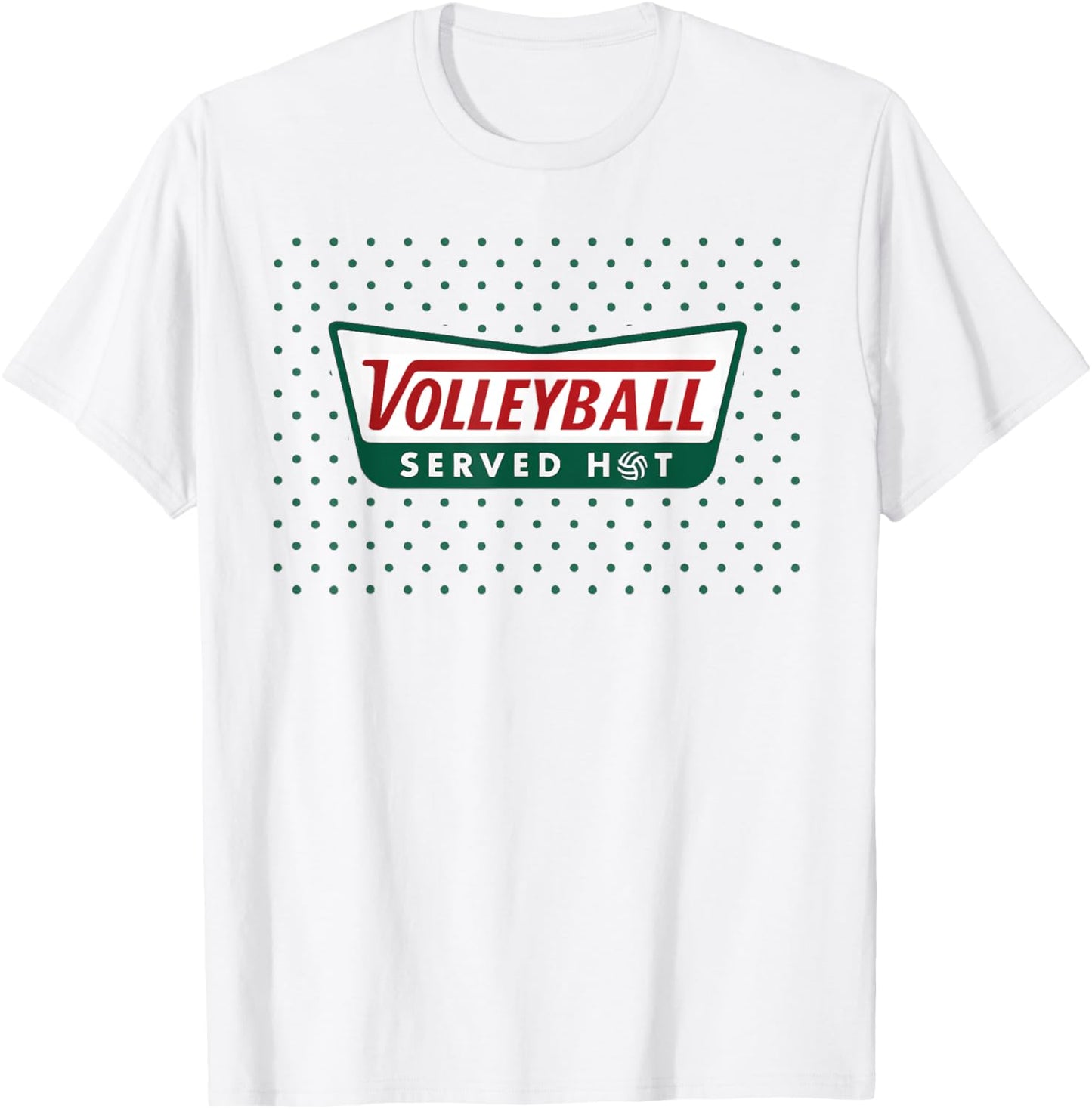 Volleyball Served Hot for Teen Girls Funny Retro Logo T-Shirt - T-Shirt | White
