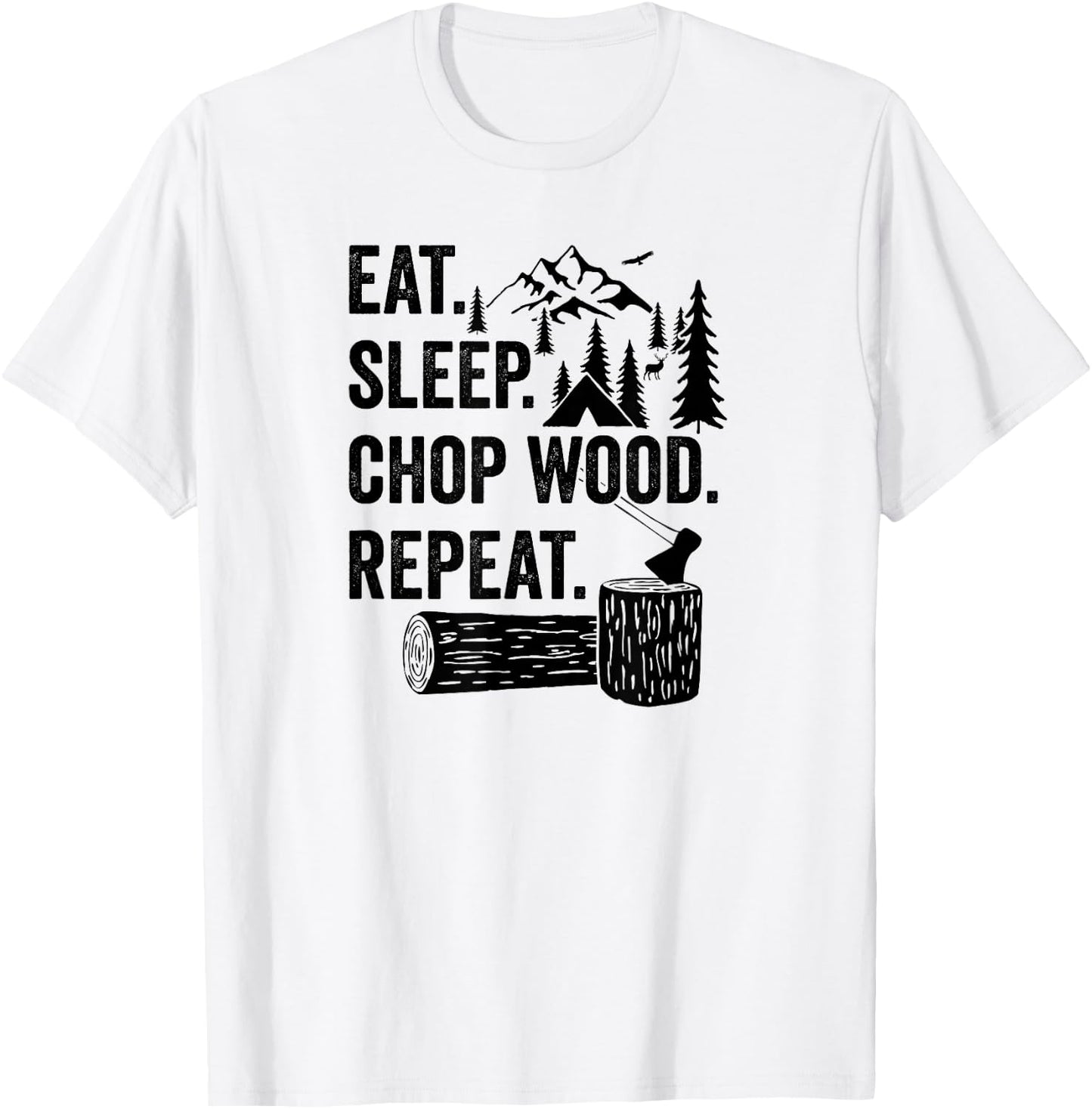 Chopping Wood Lumberjack Shirt for Arborist Tree Surgeon T-Shirt - T-Shirt | White