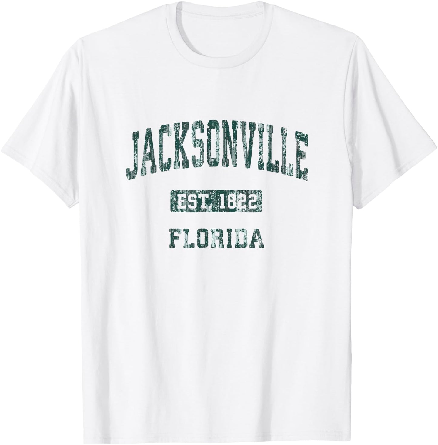 Jacksonville Florida FL Vintage Athletic Sports Design T-Shirt - T-Shirt | White