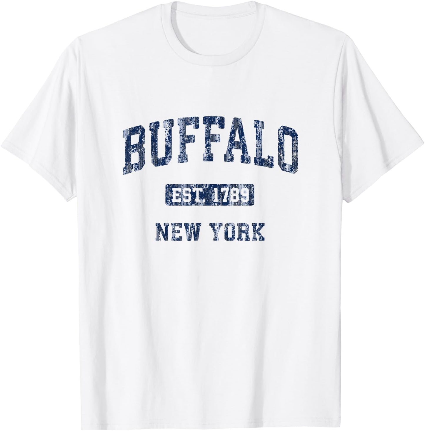 Buffalo New York NY Vintage Athletic Sports Design T-Shirt - T-Shirt | White