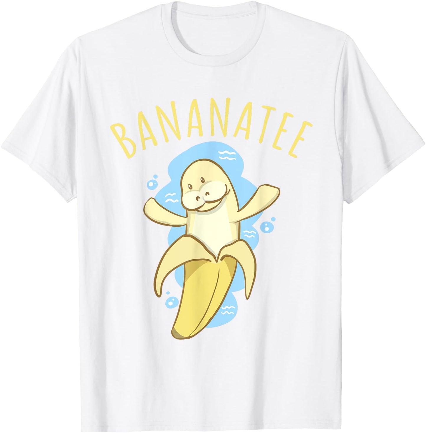 Bananatee Manatee Banana Dugong Pun Funny Fruit T Shirt T-Shirt - T-Shirt | White