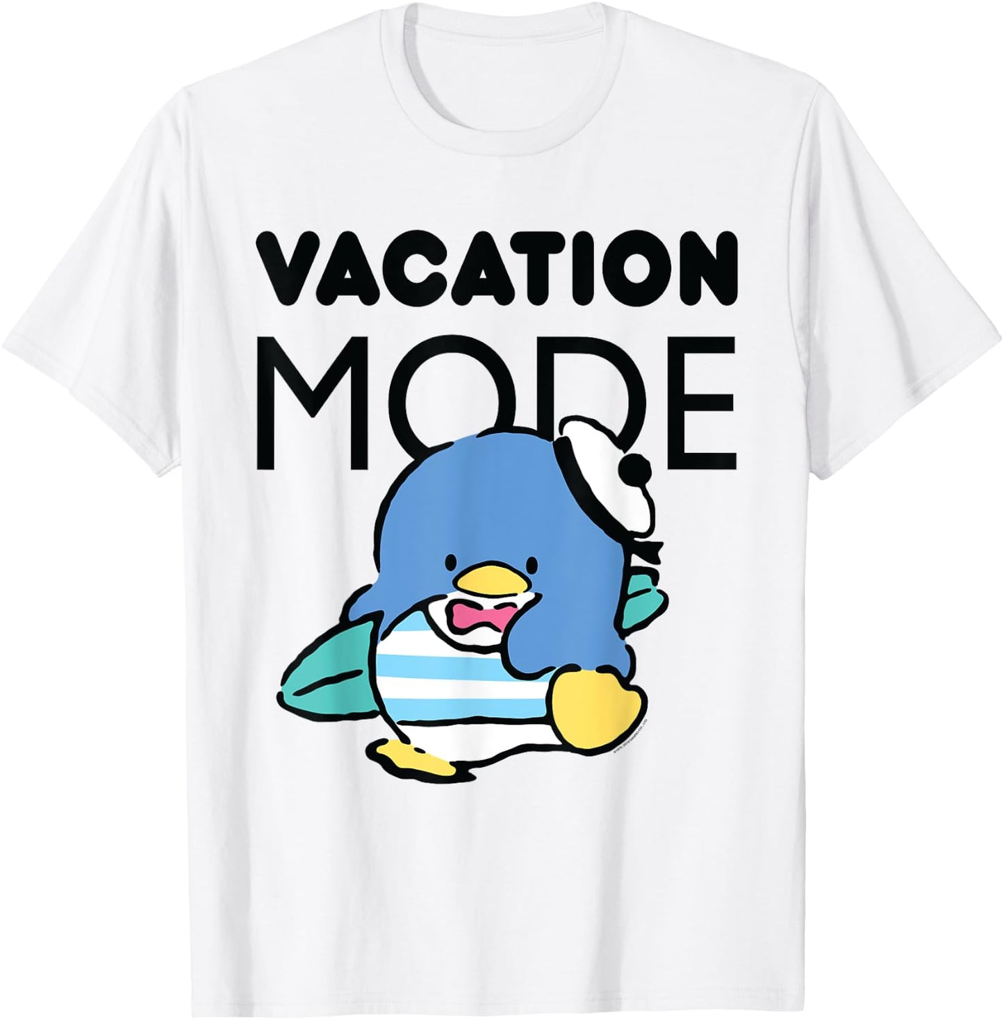 Tuxedosam Vacation Mode Surfer Surfing Penguin T-Shirt - T-Shirt | White