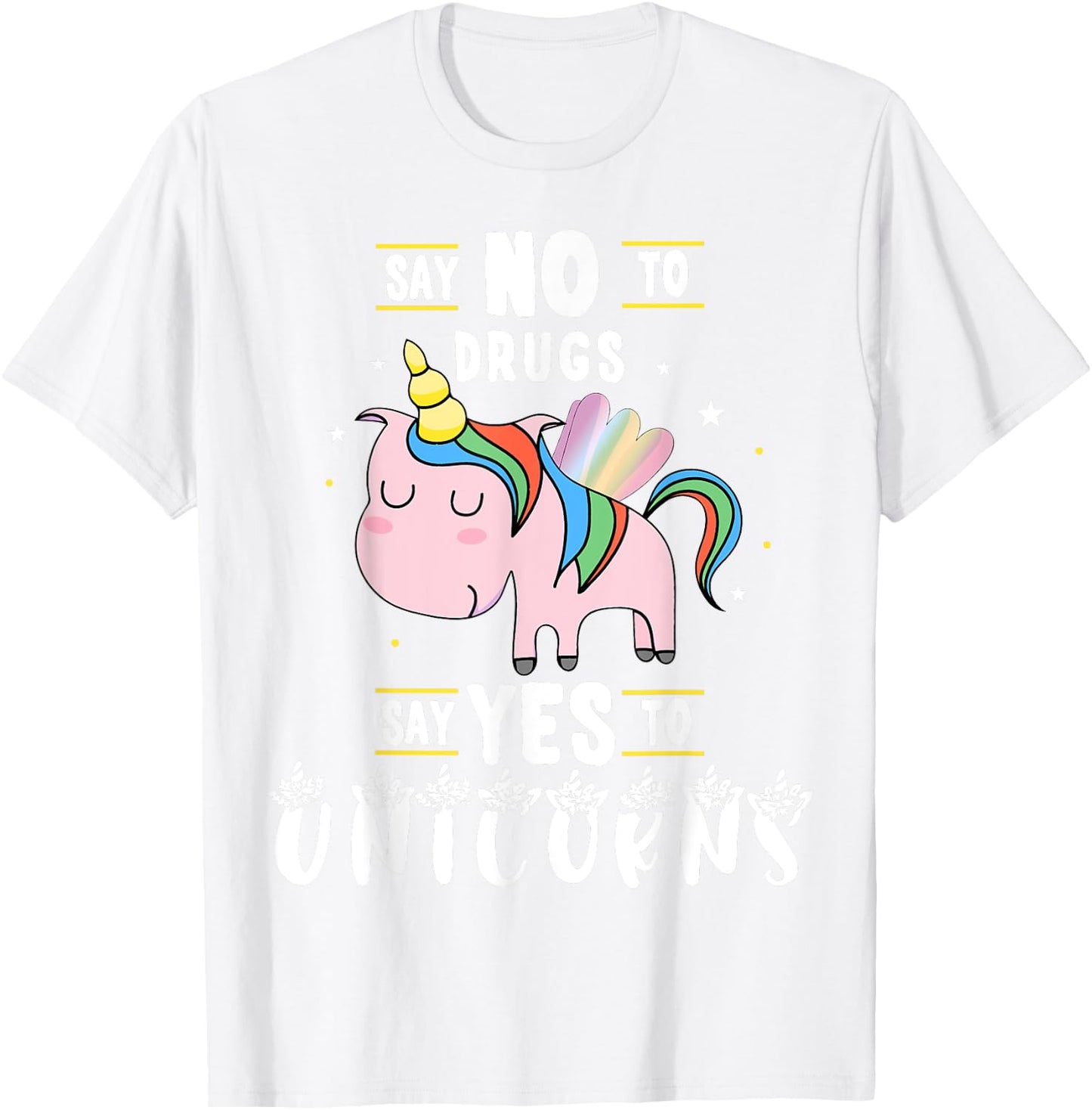 Red Ribbon Week Say No To Drugs Say Yes to Unicorns Gift T-Shirt - T-Shirt | White
