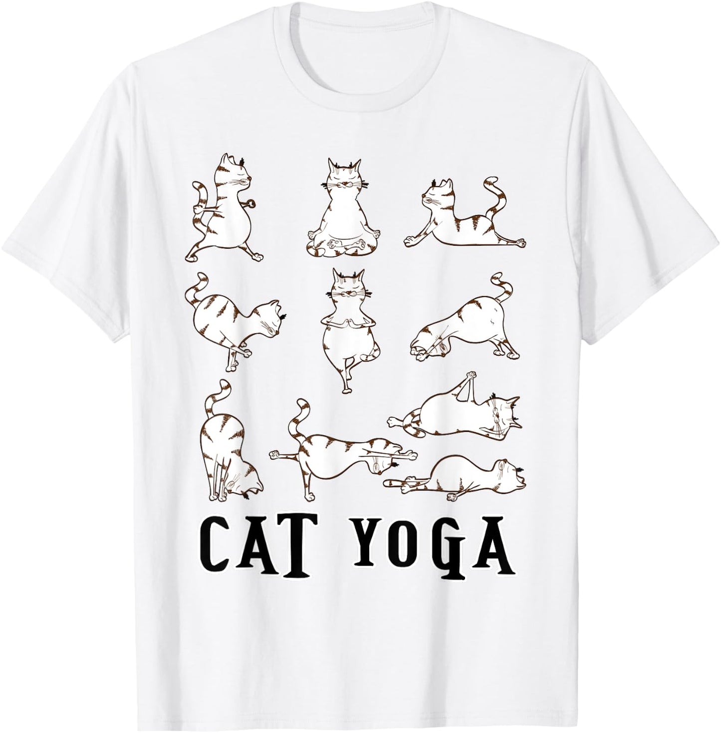 Fun Cat Yoga Gift T Shirt, Cute Family Gift, Lt T-Shirt - T-Shirt | White
