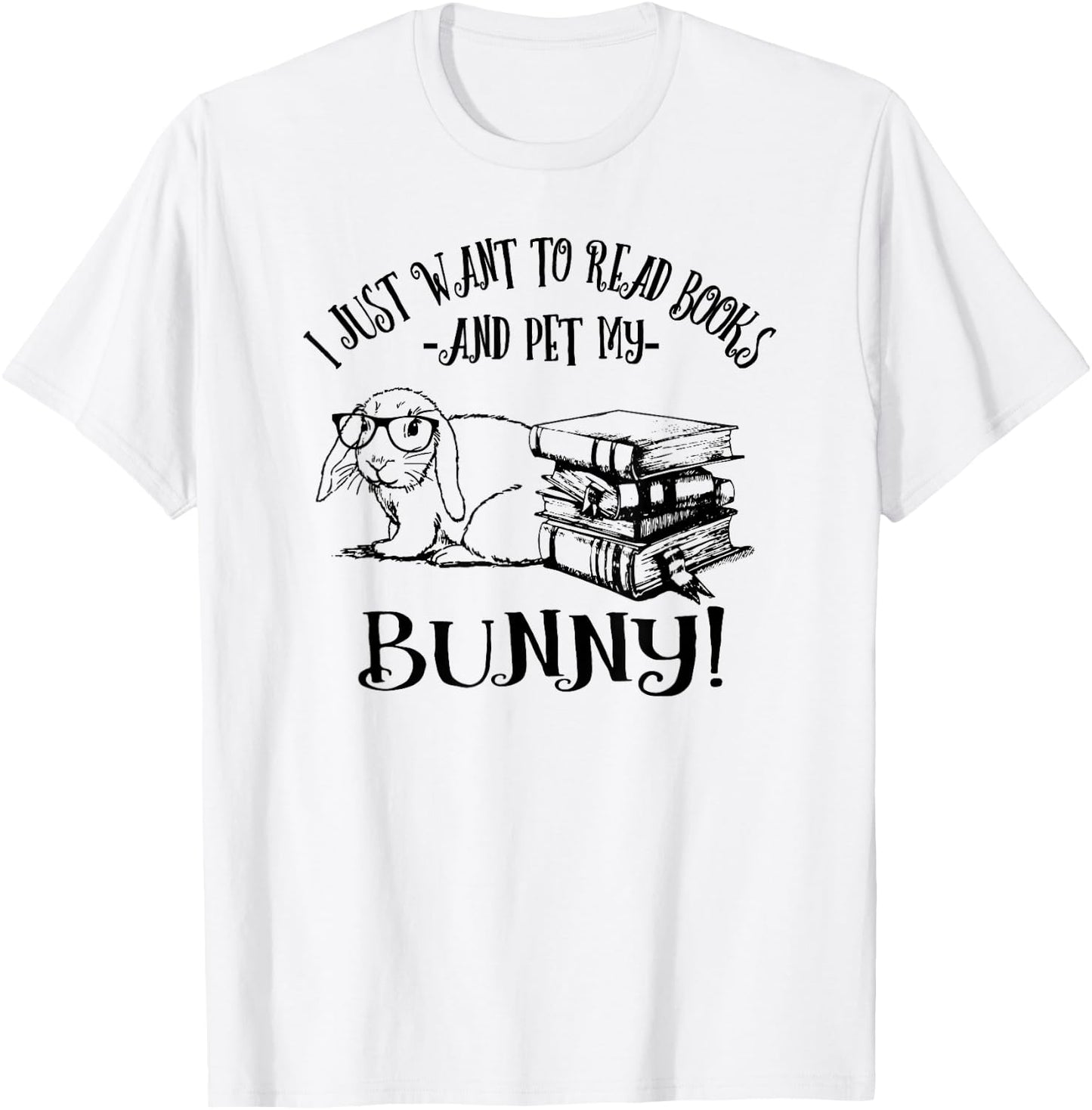 Girls Read Books Mini Holland Lop Bunny Rabbit Lover T-Shirt - T-Shirt | White