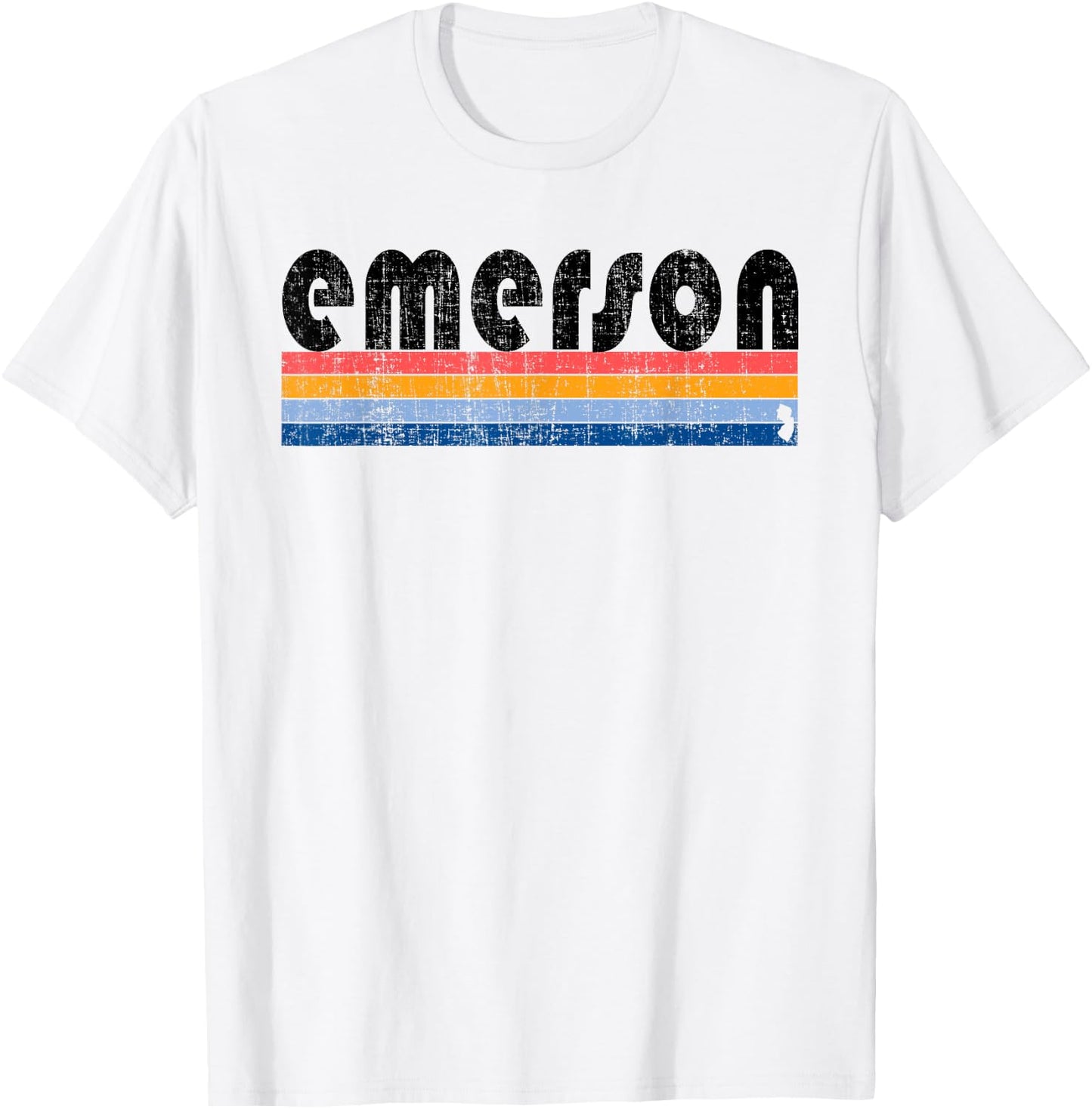 Vintage 80s Style Emerson NJ T-Shirt - T-Shirt | White