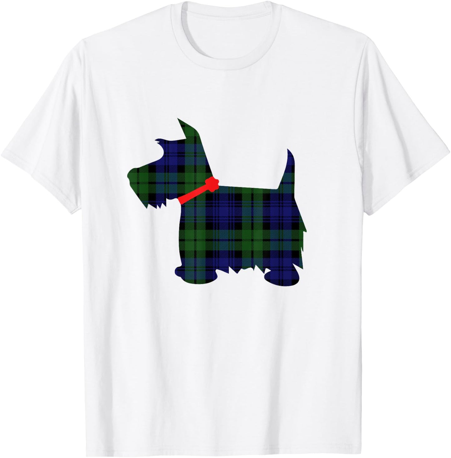 Scottie Dog Scottish Terrier T Shirt Campbell Tartan Plaid T-Shirt - T-Shirt | White