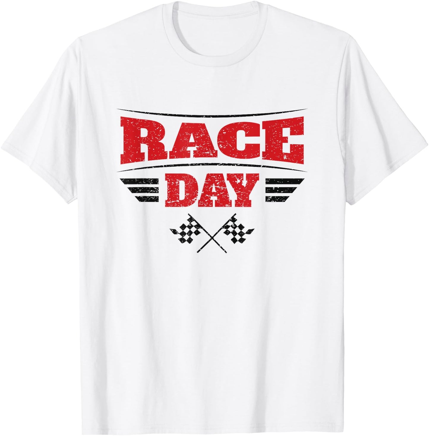 Race Day Car Racing Checkered Flag Small T-Shirt - T-Shirt | White