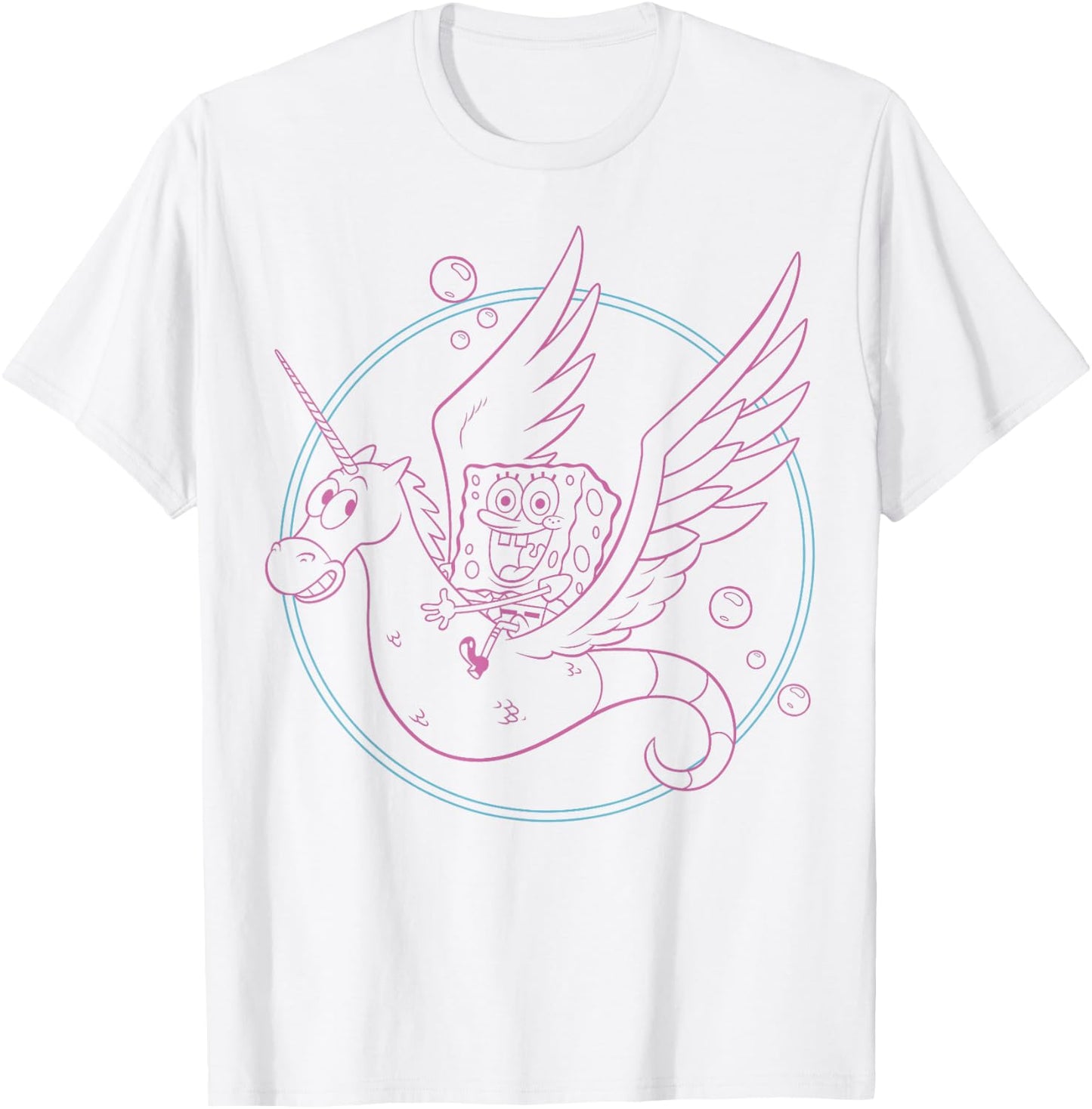 SpongeBob SquarePants Unicorn Seahorse Joy T-Shirt - T-Shirt | White
