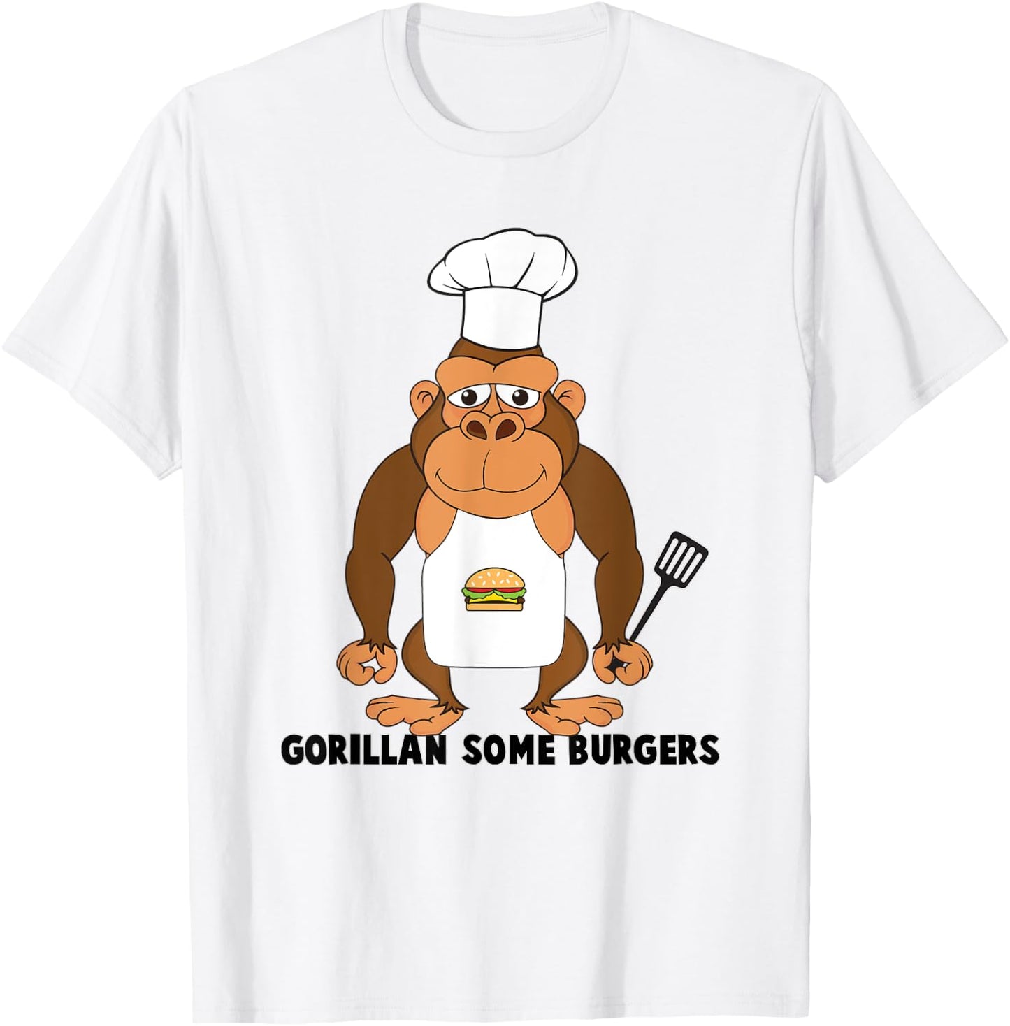 Dad BBQ Grill Gorilla Chef Hamburgers Cooking Gifts T-Shirt - T-Shirt | White