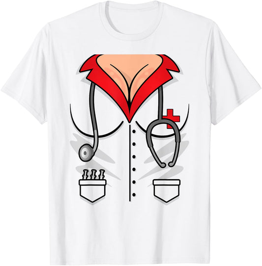 Sexy Nurse Costumes Naughty Nurse Costume Nurse Halloween T-Shirt - T-Shirt | White
