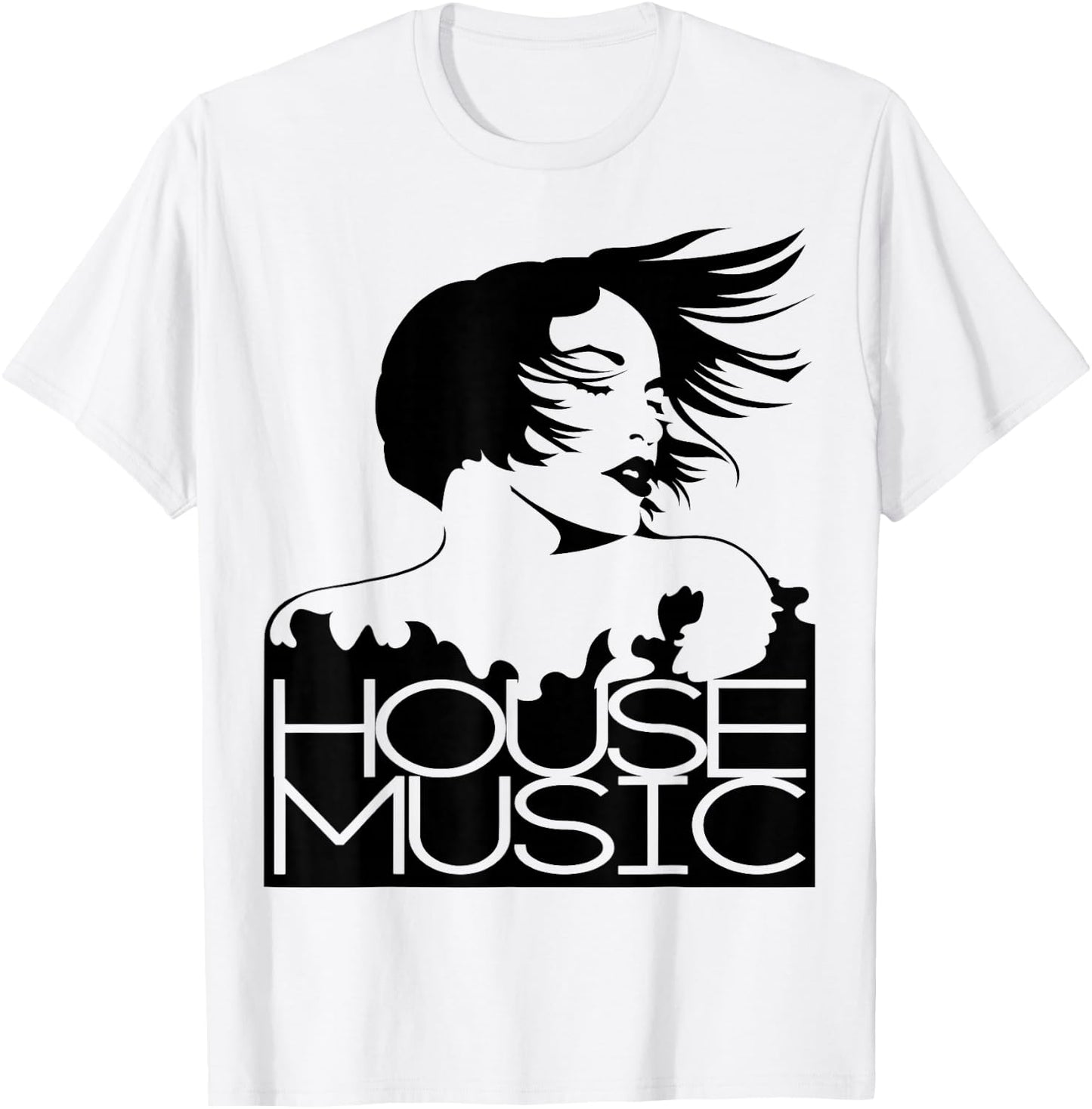 House Music Shirt, House Music All Night Long, EDM, Rave T-Shirt - T-Shirt | White