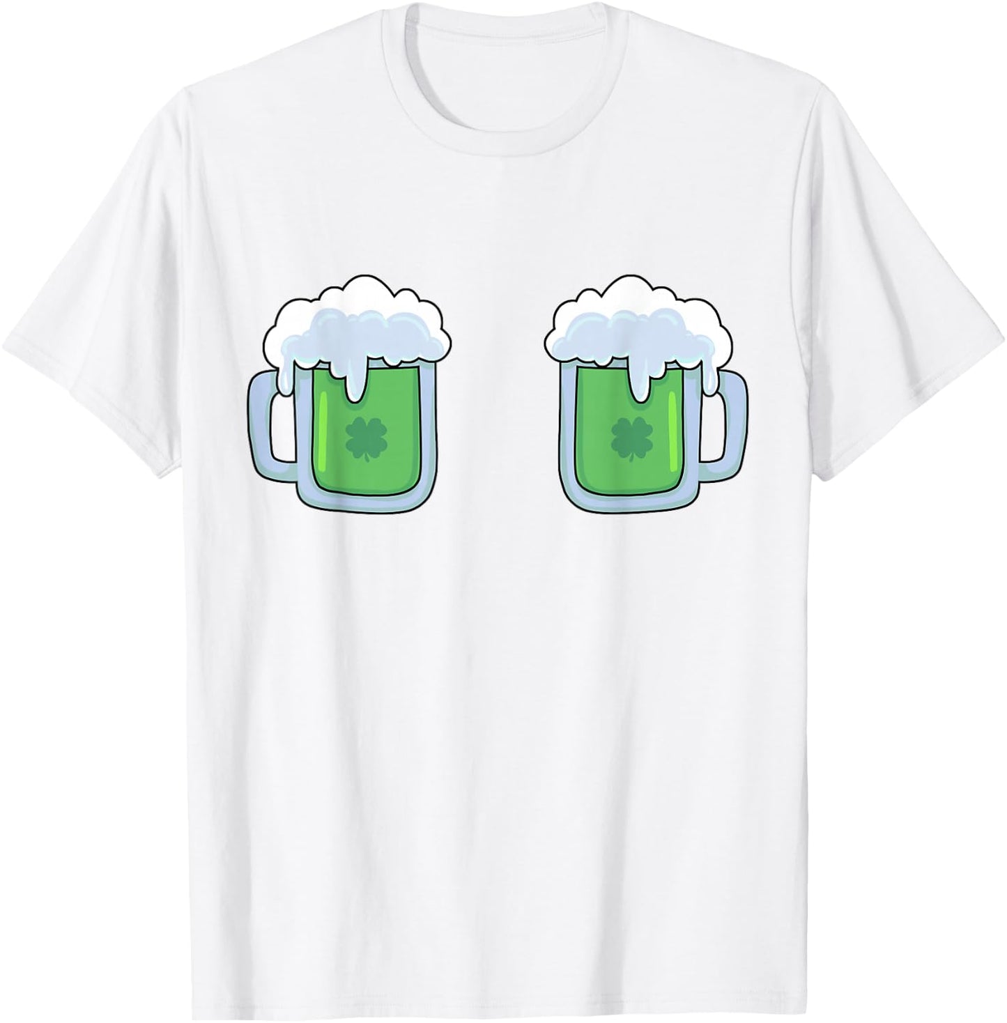 Funny St Patricks Day Drinking Irish Shamrock Green Beer Mug T-Shirt - T-Shirt | White