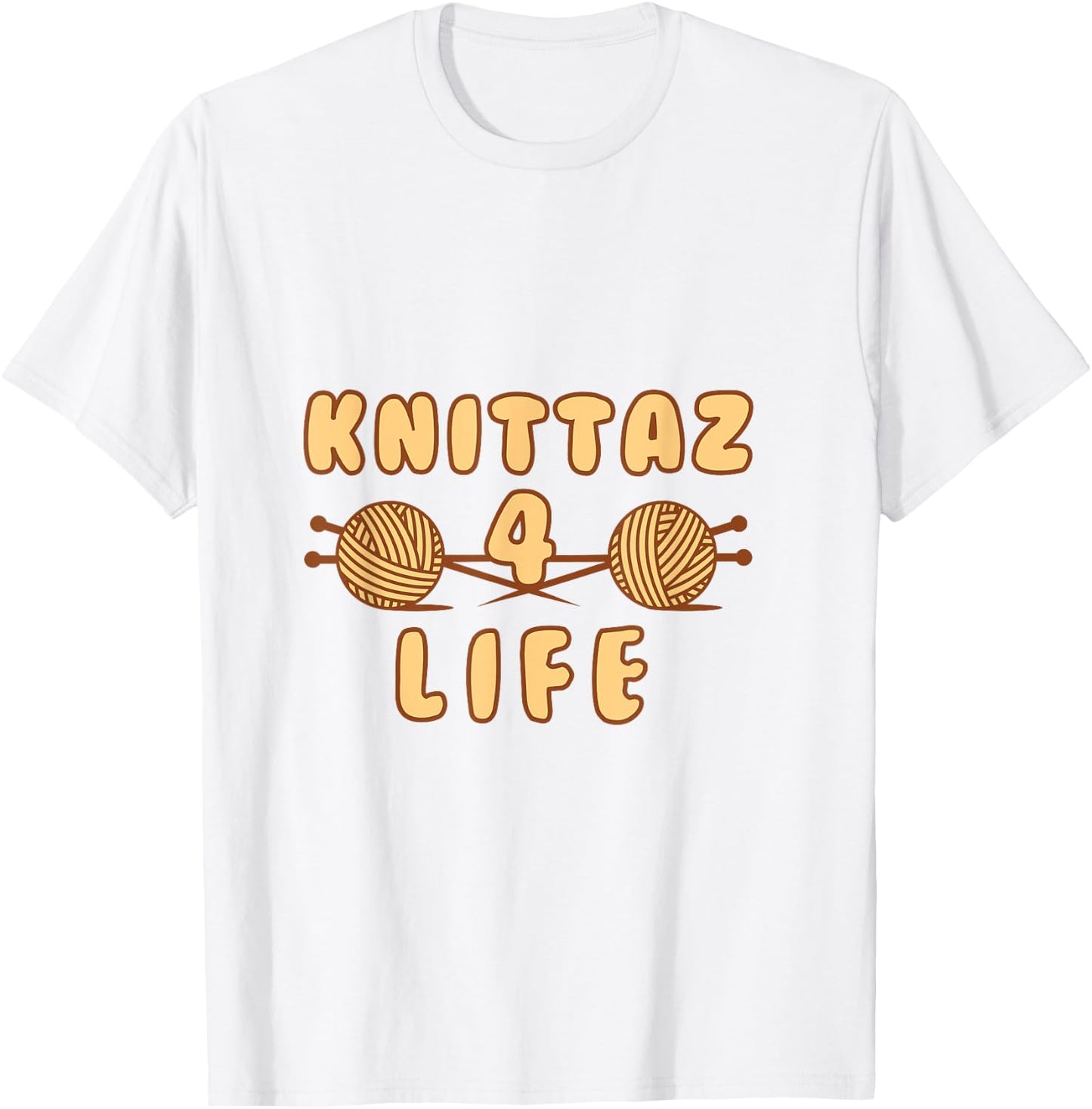 Knittaz 4 Life Funny Knitting Club T-Shirt - T-Shirt | White