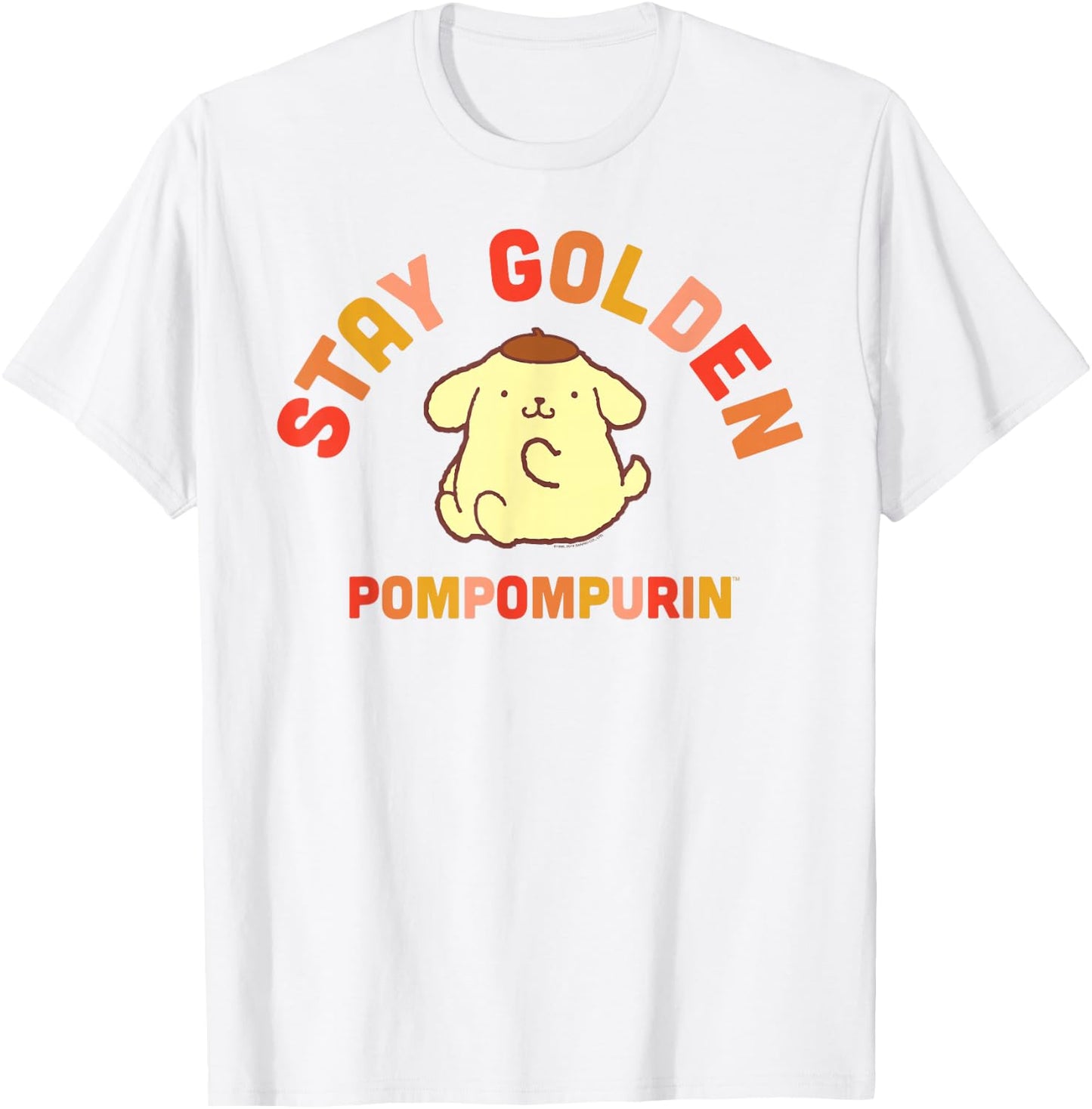 Pompompurin Stay Golden T-Shirt - T-Shirt | White