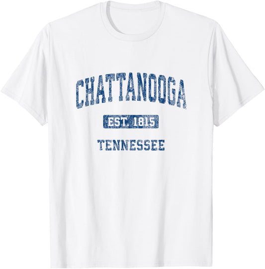 Chattanooga Tennessee TN Vintage Athletic Sports Design T-Shirt - T-Shirt | White