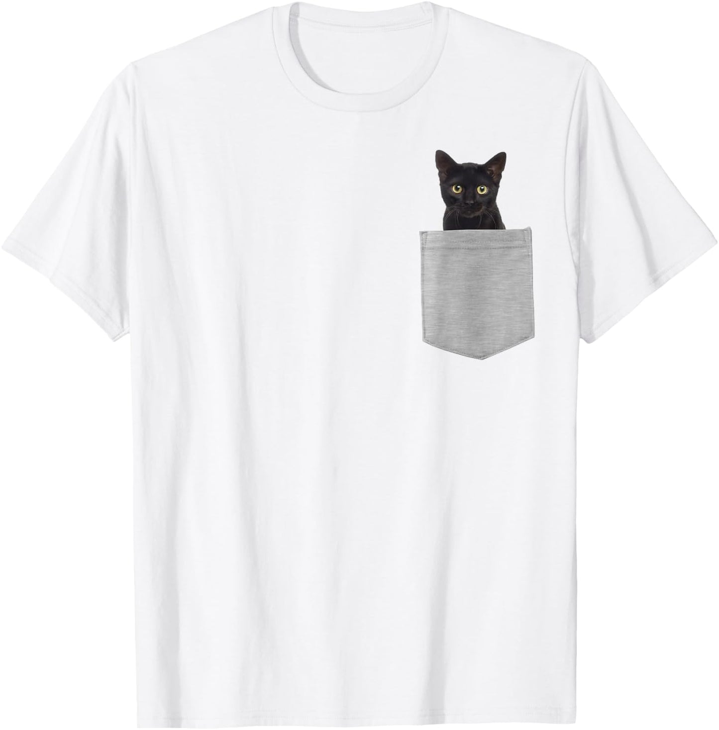 Animal in Your Pocket Black Cat T-Shirt - T-Shirt | White