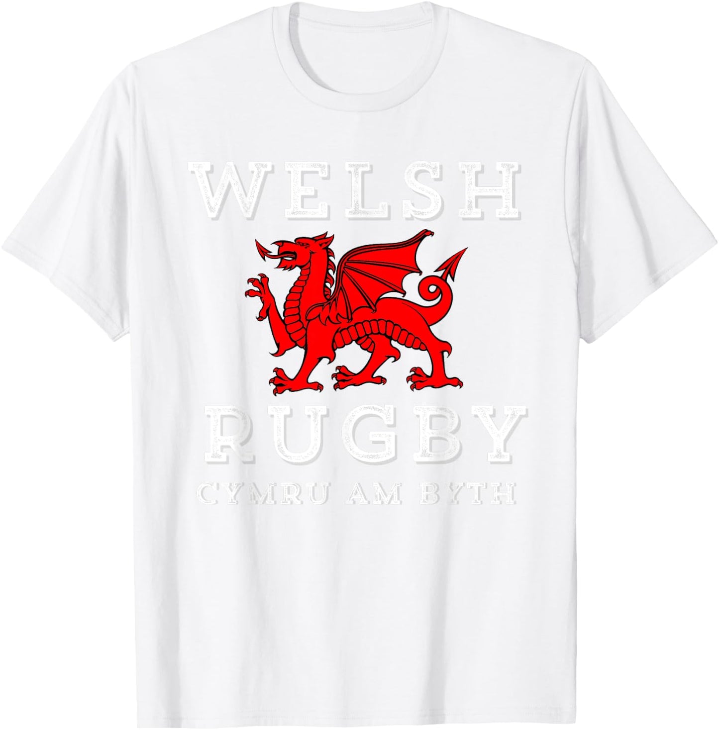 Cymru Am Byth Welsh Rugby Wales Forever Dragon T-Shirt - T-Shirt | White