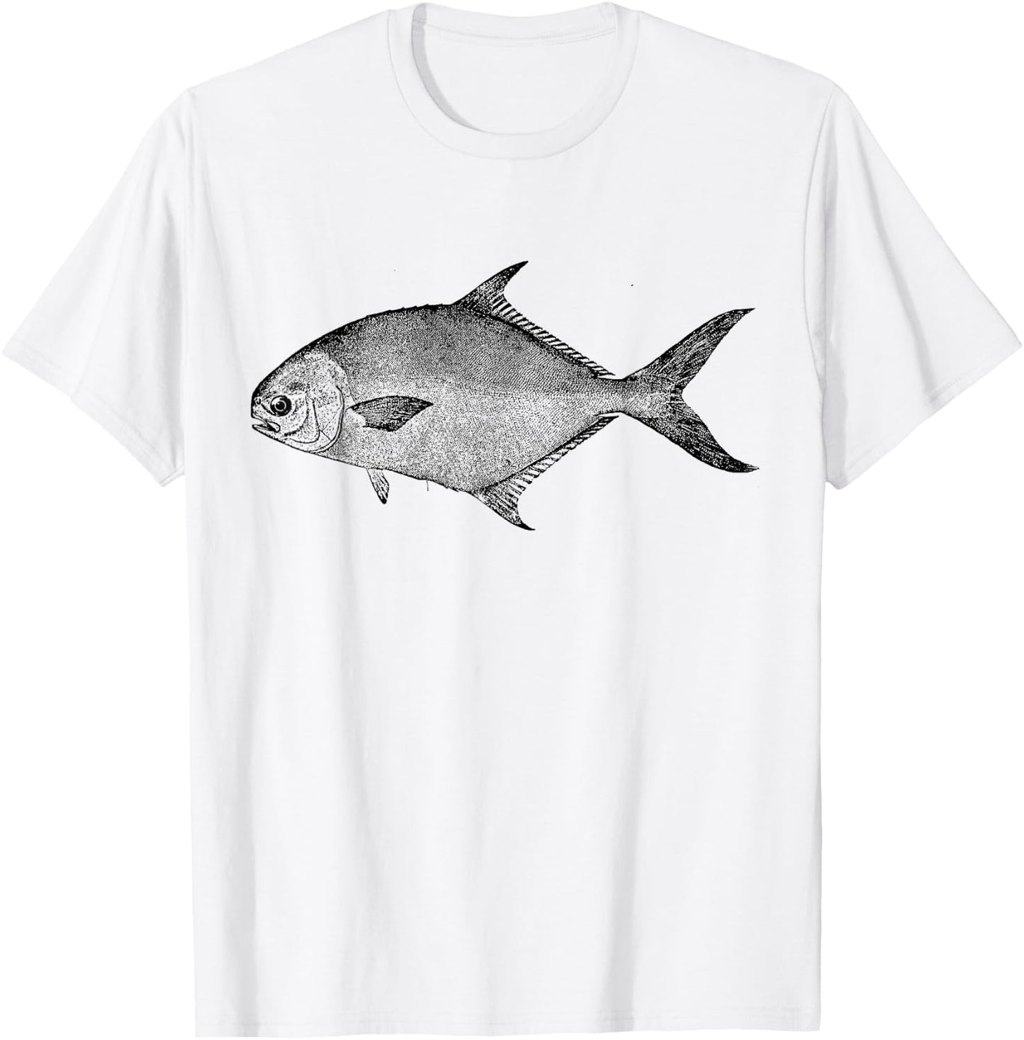 Pompano Retro Pompano Fish T-Shirt - T-Shirt | White