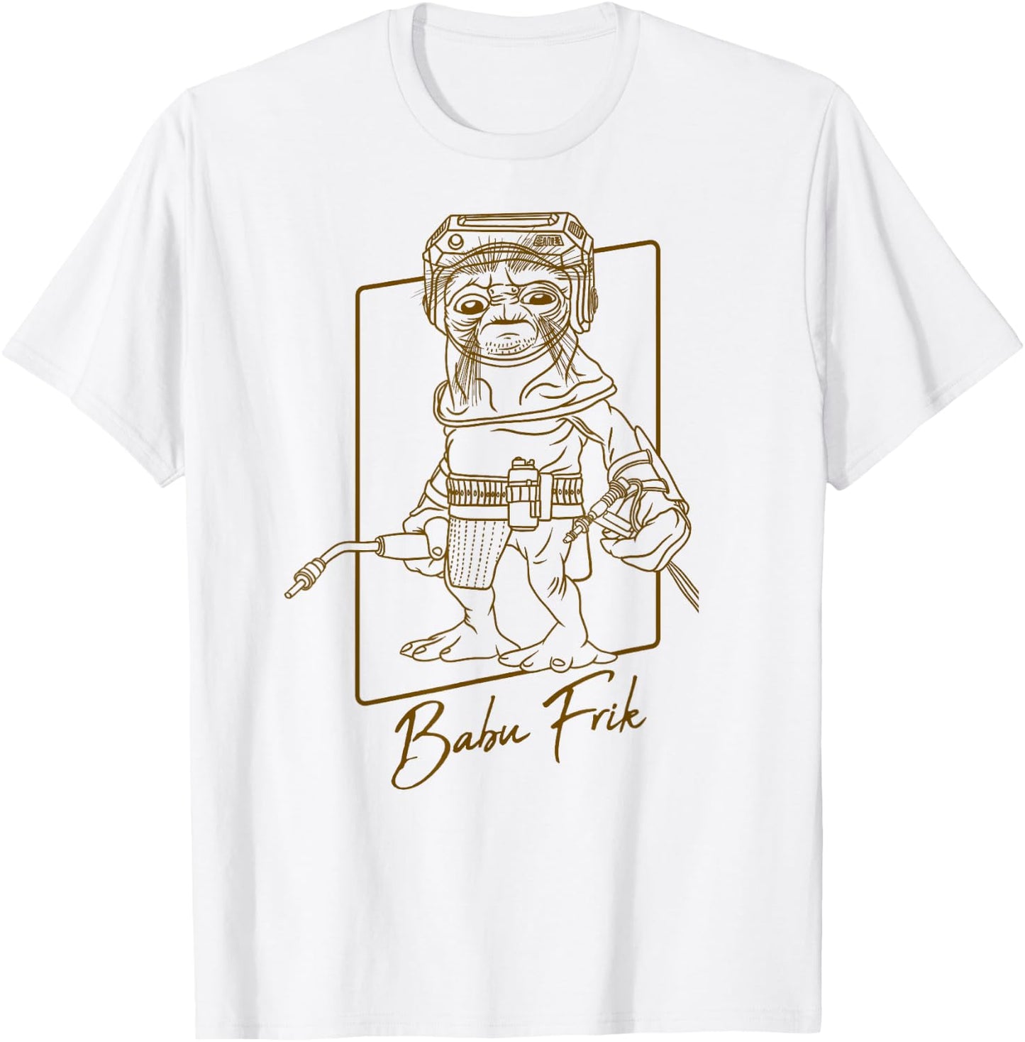 Star Wars The Rise Of Skywalker Babu Frik Outline T-Shirt - T-Shirt | White