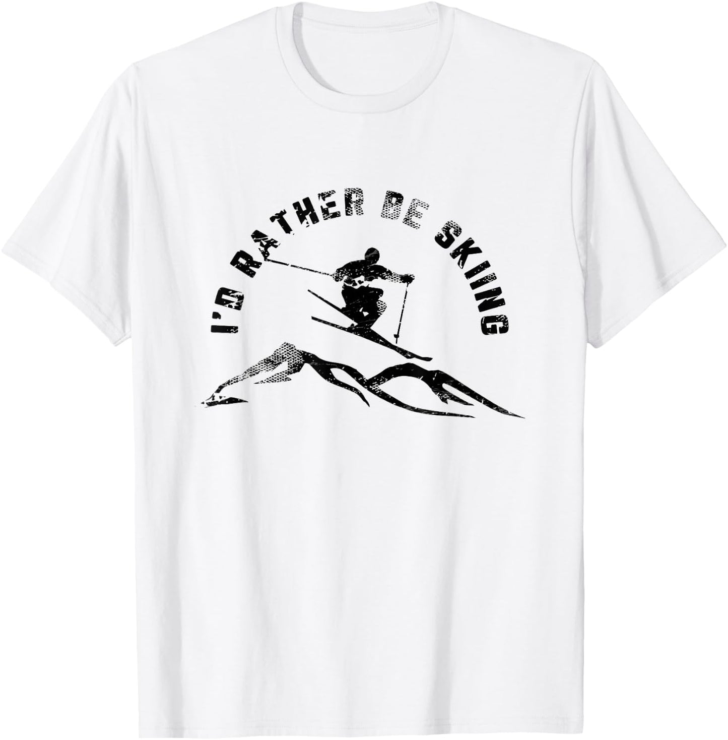 Skier I'd Rather Be Skiing Ski T-Shirt - T-Shirt | White