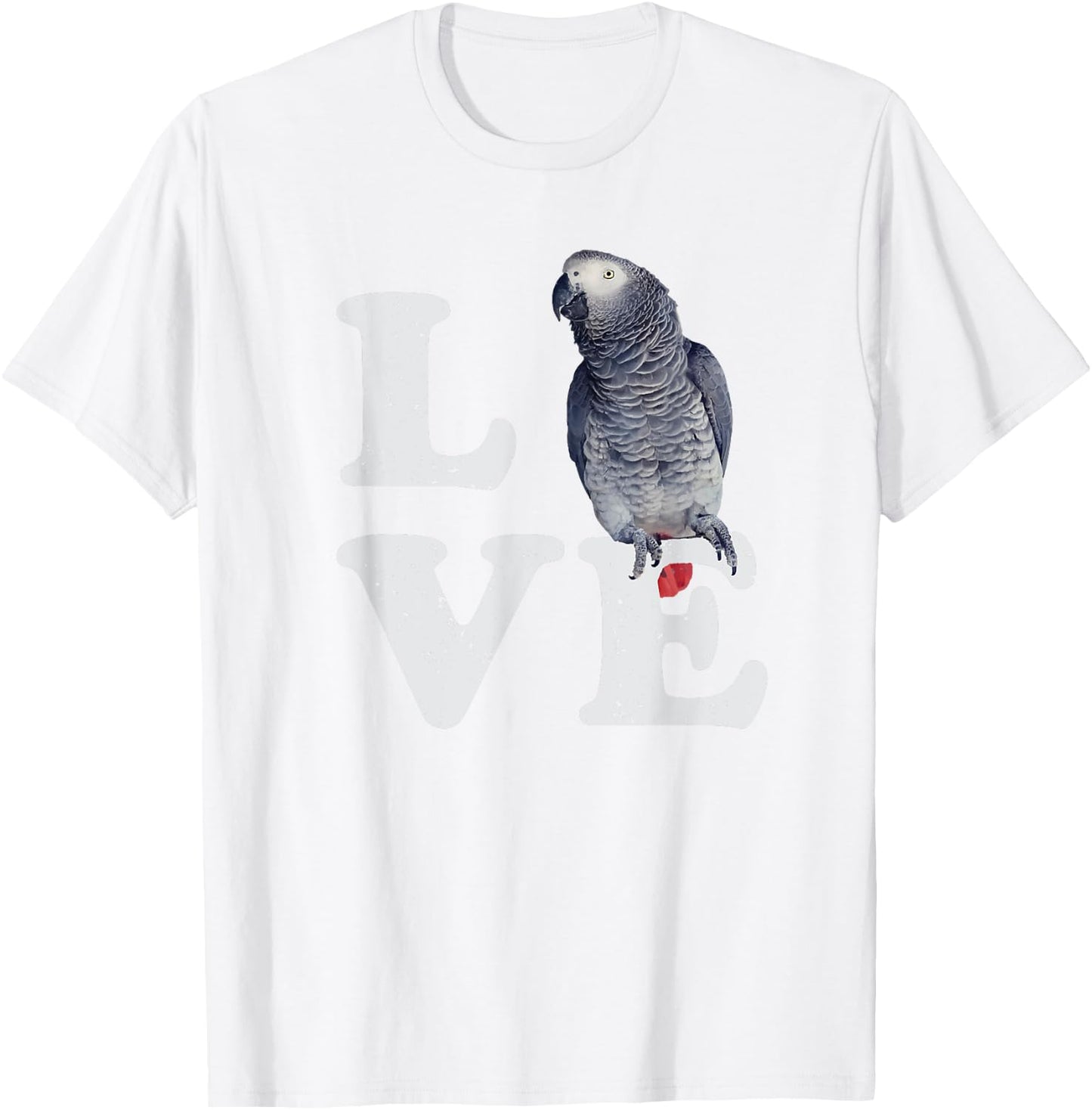 I Love My African Grey Parrot | Bird Lovers Gift T-Shirt - T-Shirt | White