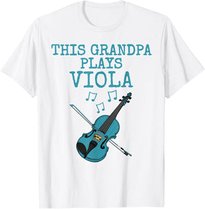 This Grandpa Plays Viola, Violist String Musician T-Shirt - T-Shirt | White
