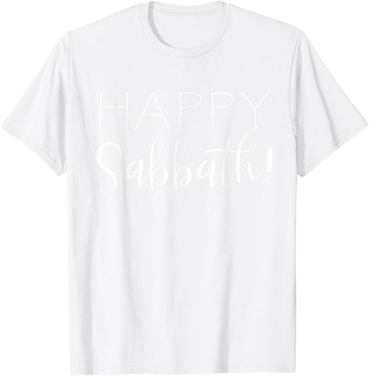 Happy Sabbath Seventh-Day Adventist Hiking SDA T-Shirt - T-Shirt | White