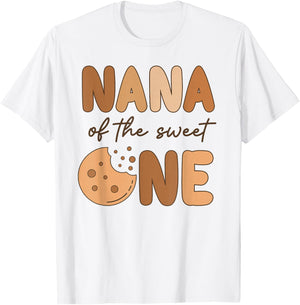 Nana Of The Sweet One Cookies and Milk Birthday Party T-Shirt - T-Shirt | White