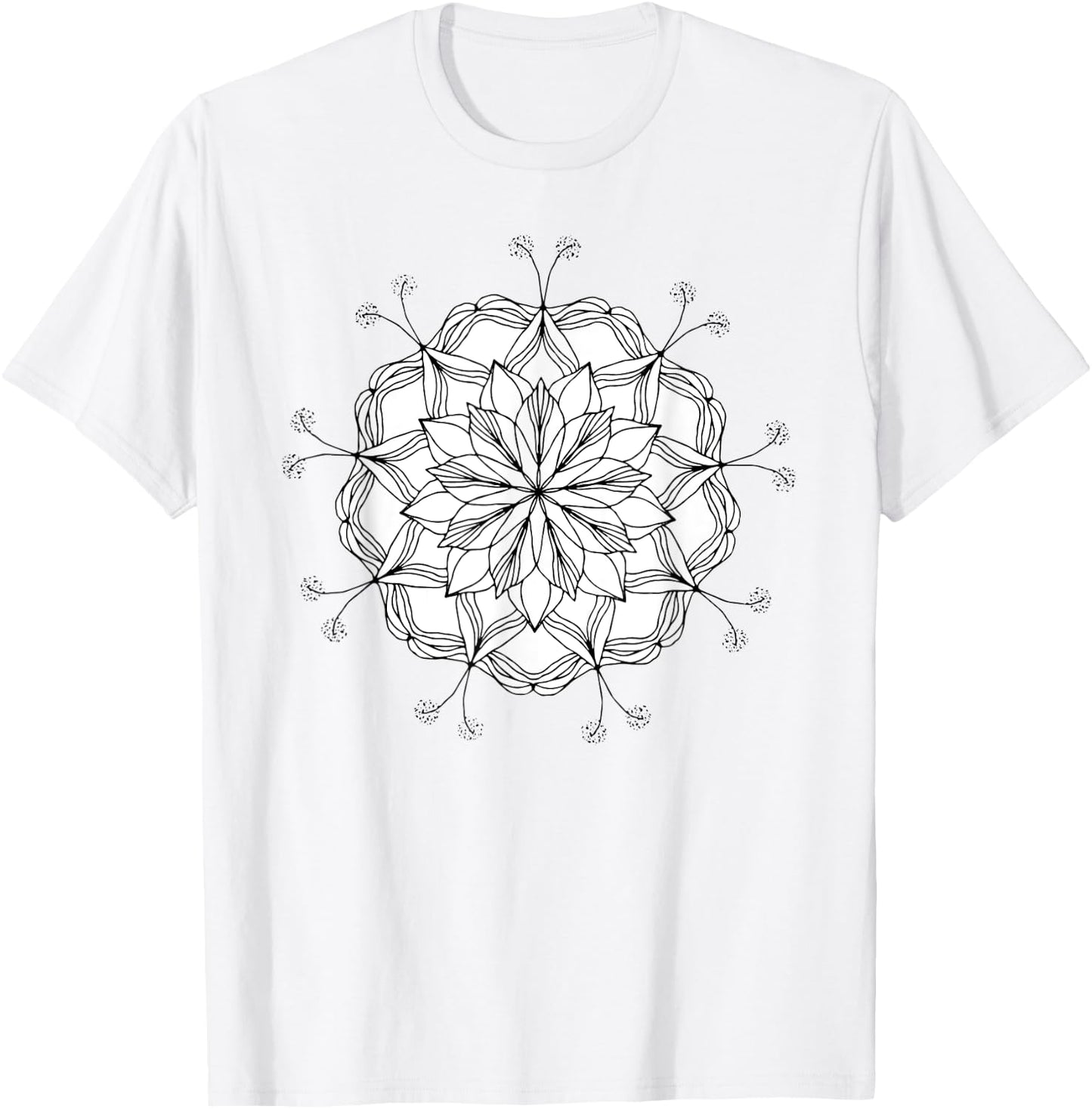 SALE! Beautiful Dandelion Mandala , perfect Gift T-Shirt - T-Shirt | White