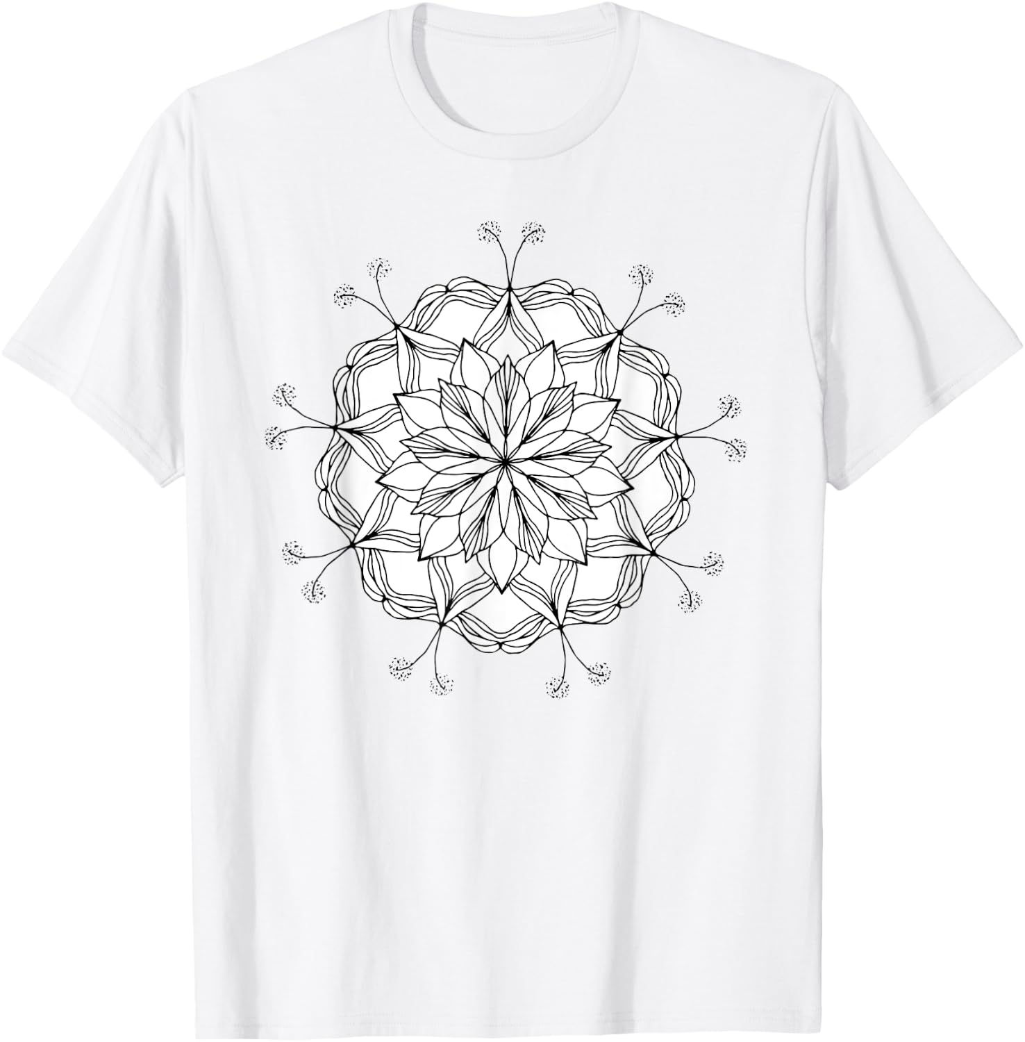 SALE! Beautiful Dandelion Mandala , perfect Gift T-Shirt - T-Shirt | White