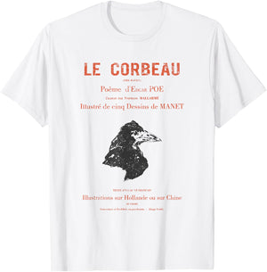 Edgar Allen Poe's the Raven (le Corbeau) 1875 French Edition T-Shirt - T-Shirt | White