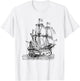 Cool Graphic Design Old Pirate Ship T-Shirt - T-Shirt | White
