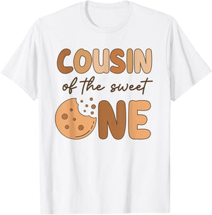 Cousin Of The Sweet One Cookies and Milk Birthday Party T-Shirt - T-Shirt | White